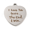 Non-Tarnish Valentine's Day 201 Stainless Steel Pendants STAS-L079-24P-02-1