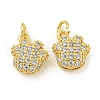 Rack Plating Brass Micro Pave Clear Cubic Zirconia Charms KK-Z067-23G-07-1