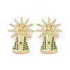 Brass Micro Pave Cubic Zirconia Pendants ZIRC-P106-47G-3