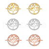 HOBBIESAY 6Pcs 3 Colors Brass Clear Micro Pave Cubic Zirconia Links ZIRC-HY0001-04-1