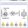 SUNNYCLUE 100Pcs 2 Colors Tibetan Style Alloy Charms FIND-SC0010-74-2
