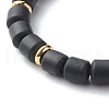 Natural Larvikite Beads Stretch Bracelets BJEW-JB06553-5