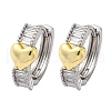 Brass Micro Pave Clear Cubic Zirconia Hoop Earrings EJEW-H158-20A-GP-4