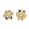 Real 18K Gold Plated 6-Petal 925 Sterling Silver Bead Caps STER-M100-24-1