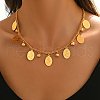 Elegant Brass Geometric Oval Flower Bib Necklaces for Women's Daily Parties Gathering BW2179-3