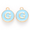 Golden Plated Alloy Enamel Charms X-ENAM-S118-04G-1