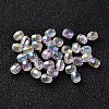 AB Color Plated Eco-Friendly Transparent Acrylic Barrel Beads TACR-L002-3mm-22-1