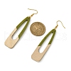 Two Tone Resin & Wood Dangle Earrings EJEW-JE05508-04-2