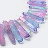 Electroplate Natural Quartz Crystal Beads Strands X-G-F462-01D-1