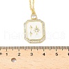 Brass Micro Pave Clear Cubic Zirconia Enamel Rectangle Pendant Necklaces for Women NJEW-S449-03A-G-5