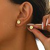 Elegant Roman Style 304 Stainless Steel Flat Round Stud Earrings BO7793-1-1
