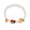 3Pcs 3 Colors Electroplate Glass Beads Stretch Bracelets BJEW-TA00646-3