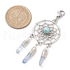Alloy Woven Net/Web with Synthetic Turquoise Pendants Decorations HJEW-TA00194-02-3