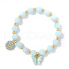 Natural Amazonite Round Beads Stretch Bracelets RY7989-2-1