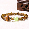 Natural Verawood Round Beads Stretch Bracelets WG1718F-01-1