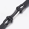 PU Leather Braided Cord Bracelets BJEW-E324-C06-4