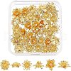 SUPERFINDINGS 36Pcs 3 Style Brass 3D Flower Bead Caps KK-FH0002-48-1