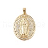 Brass Cubic Zirconia Pendants KK-Z050-29G-01-1