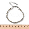 Two Tone 304 Stainless Steel Box Chain Rolled Bracelets for Women Men BJEW-Q028-01GP-3