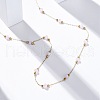 304 Stainless Steel & Glass Link Chain Necklaces NJEW-U026-22G-3