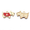 Rack Plating Alloy Enamel Pendants PALLOY-N172-028-3