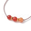 Natural Striped Agate Beads Braided Bead Bracelets for Women BJEW-JB11979-3