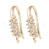 Brass Micro Pave Cubic Zirconia Earring Hooks KK-U008-11G-1