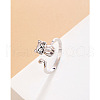 Cat Shape 925 Sterling Silver Cuff Rings for Women FS-WGE449A-01-3
