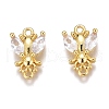 Brass Micro Pave Clear Cubic Zirconia Charms ZIRC-O035-24G-1