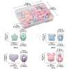 40Pcs 4 Styles Flocky Acrylic Bunny Beads OACR-FS0001-40-5