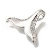 Fishtail Rack Plating Brass Micro Pave Clear Cubic Zirconia Pendnat KK-H485-29P-2
