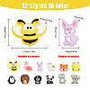 CHGCRAFT 12Pcs 12 Style Silicone Focal Beads SIL-CA0002-09-2