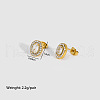 Fashionable Stainless Steel Cubic Zirconia Stud Earrings TM2512-4-1