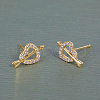 Elegant Cupid Heart Brass Stud Earrings AJ1399-3