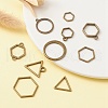 10Pcs Alloy Open Back Bezel Pendants and Links PALLOY-YWC0002-01AB-5