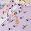 SUNNYCLUE 30pcs Round with Flower Pattern Silicone Focal Beads SIL-SC0002-03D-4