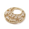 Brass Micro Pave Clear Cubic Zirconia Pendants KK-M275-12G-2