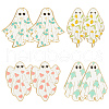 CRASPIRE 8Pcs 4 Styles Halloween Ghost Enamel Pin JEWB-CP0001-07-1