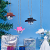 AHADERMAKER 4Pcs 4 Colors Plastic Cap with Glass Disco Ball Pendant Necklace with Iron Ball Chains NJEW-GA0001-06-4