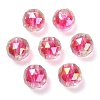 Two Tone UV Plating Rainbow Iridescent Acrylic Beads TACR-D010-06E-2