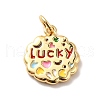 Rack Plating Brass Micro Pave Cubic Zirconia Pendants KK-M230-36G-3