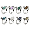 Natural Gemstone Adjustable Rings RJEW-K269-08P-1