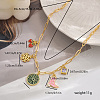 Brass Pave Cubic Zirconia Enamel Strawberry Snowflake Pendant Necklaces for Women Vacation WS8351-1-2