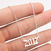 2017 Birth Year Number 201 Stainless Steel Pendant Cable Chain Necklaces FS-WGB5F08-63-1