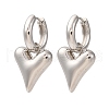 Heart Brass Hoop Earrings EJEW-D322-12P-01-4