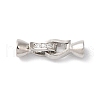 Brass Micro Pave Clear Cubic Zirconia Fold Over Clasps KK-H483-08P-2