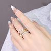 Stainless Steel Micro Pave Clear Cubic Zirconia Stackable Finger Rings WGD96BD-02-2
