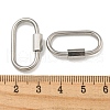 304 Stainless Steel Screw Carabiner Lock Charms STAS-C092-05G-P-3