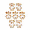 Rack Plating Brass Micro Pave Clear Cubic Zirconia Pendants KK-T060-09-RS-1