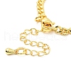 Cubic Zirconia Oval Link Bracelet with Curb Chains BJEW-A127-05G-5